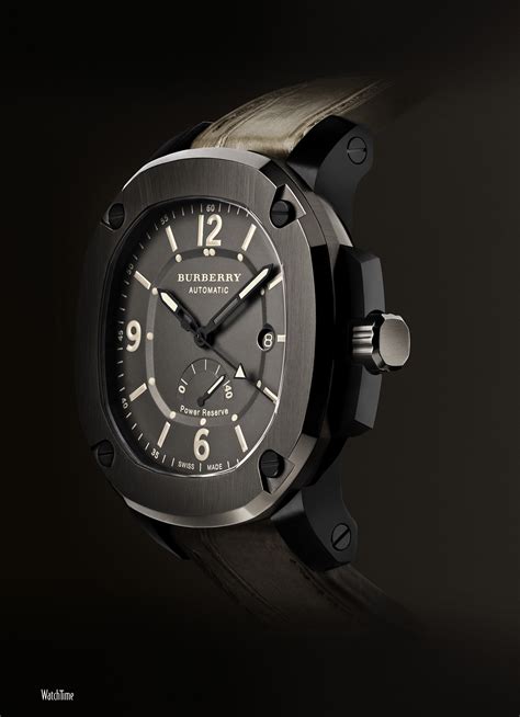 burberry the britain automatic watch with power reserve|Burberry automatic watches unisex.